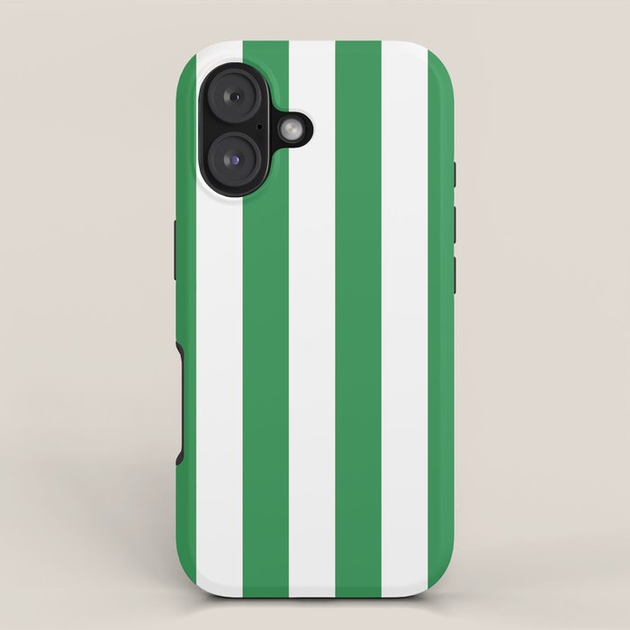 Green and White Stripe Pattern iPhone Case Gallery Image 1