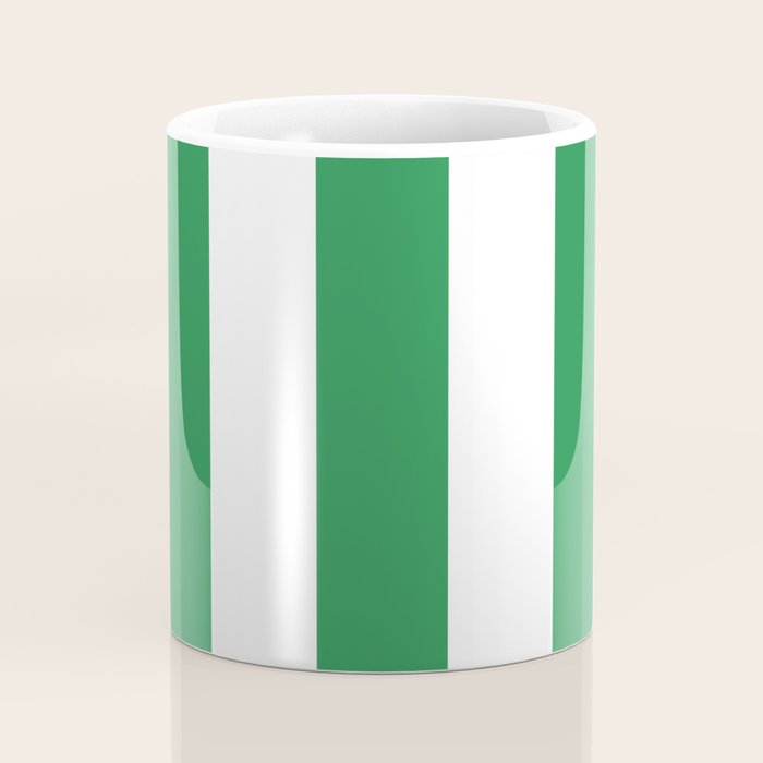 Green and White Stripe Pattern Coffee Mug Gallery Image 4