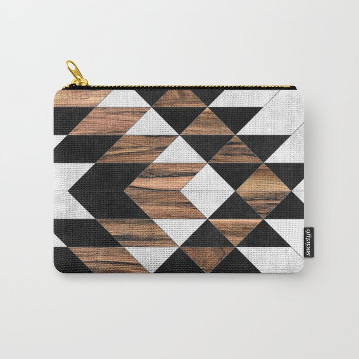 Urban Tribal Pattern No.9 - Aztec - Concrete and Wood Carry All Pouch Gallery Image 1