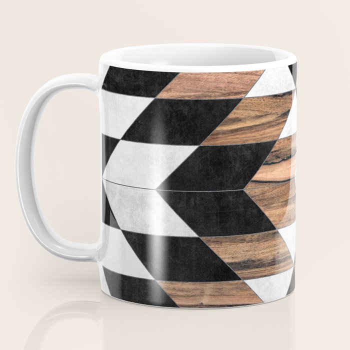 Urban Tribal Pattern No.9 - Aztec - Concrete and Wood Coffee Mug Gallery Image 3