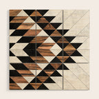 Urban Tribal Pattern No.9 - Aztec - Concrete and Wood Wood Wall Art Gallery Image 1