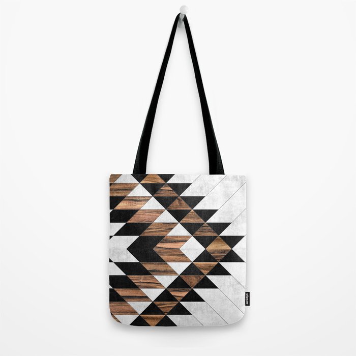 Urban Tribal Pattern No.9 - Aztec - Concrete and Wood Tote Bag Gallery Image 2