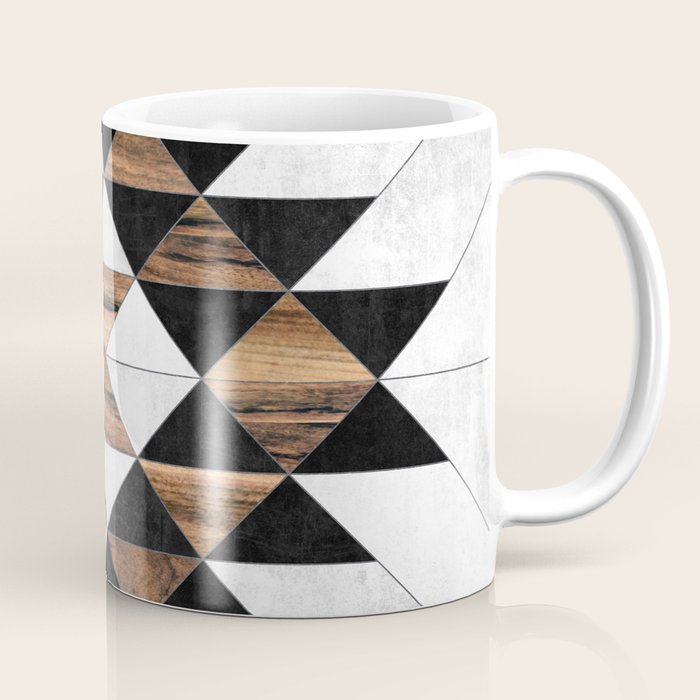 Urban Tribal Pattern No.9 - Aztec - Concrete and Wood Coffee Mug Gallery Image 1