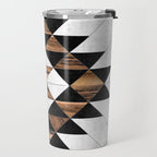 Urban Tribal Pattern No.9 - Aztec - Concrete and Wood Travel Mug Gallery Image 2