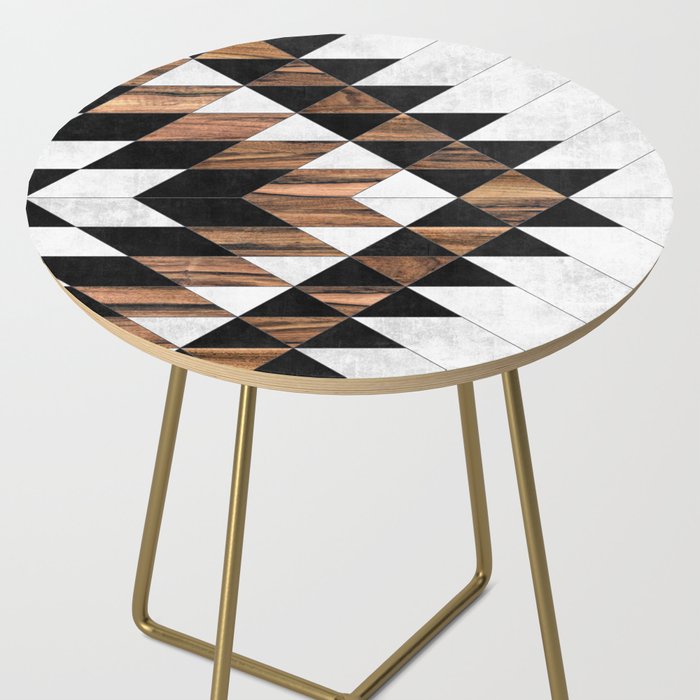 Urban Tribal Pattern No.9 - Aztec - Concrete and Wood Side Table Gallery Image 2