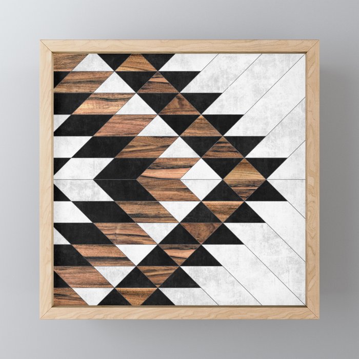 Urban Tribal Pattern No.9 - Aztec - Concrete and Wood Mini Art Print Gallery Image 1