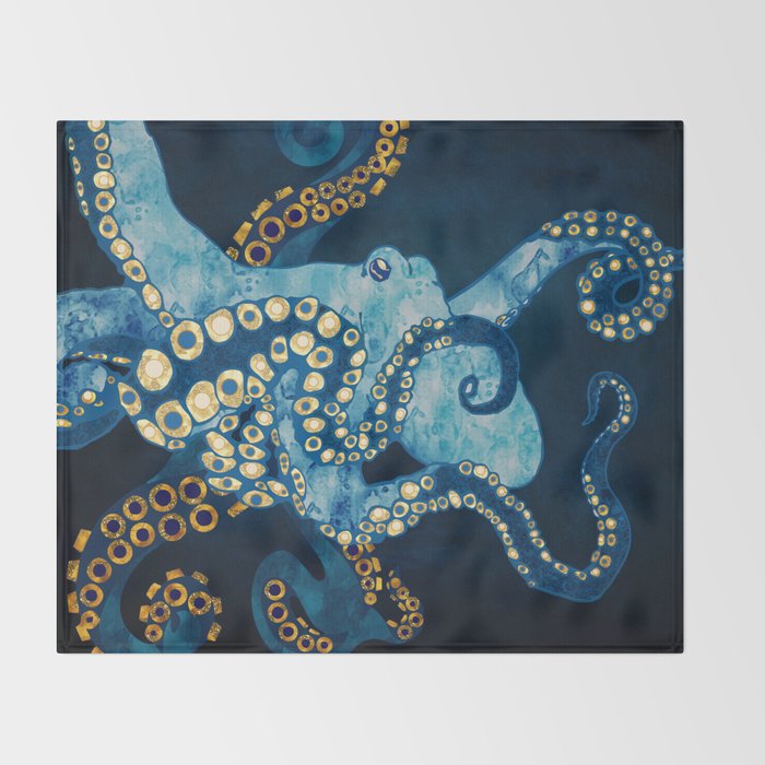 Metallic Octopus VII Throw Blanket Gallery Image 2