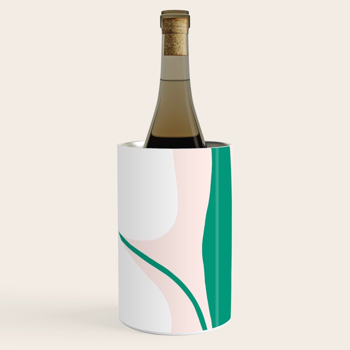 Single White Abstract Flower With Pink Background Wine Chiller Gallery Image 3