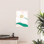 Single White Abstract Flower With Pink Background Poster Gallery Image 2