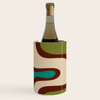 Retro Copacetic Abstract in Mid Mod Olive Green, Maroon, and Turquoise Teal  Wine Chiller Gallery Image 2