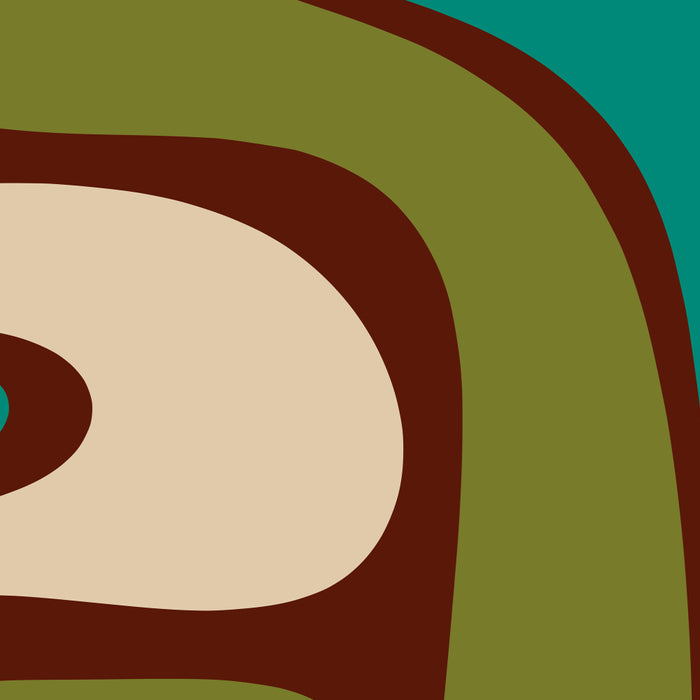 Retro Copacetic Abstract in Mid Mod Olive Green, Maroon, and Turquoise Teal  Coffee Mug Gallery Image 2