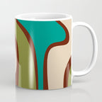 Retro Copacetic Abstract in Mid Mod Olive Green, Maroon, and Turquoise Teal  Coffee Mug Gallery Image 1