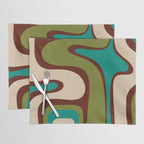 Retro Copacetic Abstract in Mid Mod Olive Green, Maroon, and Turquoise Teal  Placemat Gallery Image 1