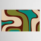 Retro Copacetic Abstract in Mid Mod Olive Green, Maroon, and Turquoise Teal  Tablecloth Gallery Image 2