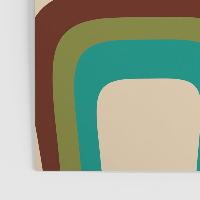 Retro Copacetic Abstract in Mid Mod Olive Green, Maroon, and Turquoise Teal  Poster Gallery Image 3