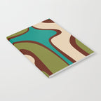 Retro Copacetic Abstract in Mid Mod Olive Green, Maroon, and Turquoise Teal  Notebook Gallery Image 2