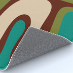 Retro Copacetic Abstract in Mid Mod Olive Green, Maroon, and Turquoise Teal  Rug Gallery Image 4