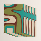Retro Copacetic Abstract in Mid Mod Olive Green, Maroon, and Turquoise Teal  Wrapping Paper Gallery Image 3