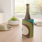 Retro Copacetic Abstract in Mid Mod Olive Green, Maroon, and Turquoise Teal  Wine Chiller Gallery Image 4