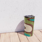 Retro Copacetic Abstract in Mid Mod Olive Green, Maroon, and Turquoise Teal  Travel Mug Gallery Image 4