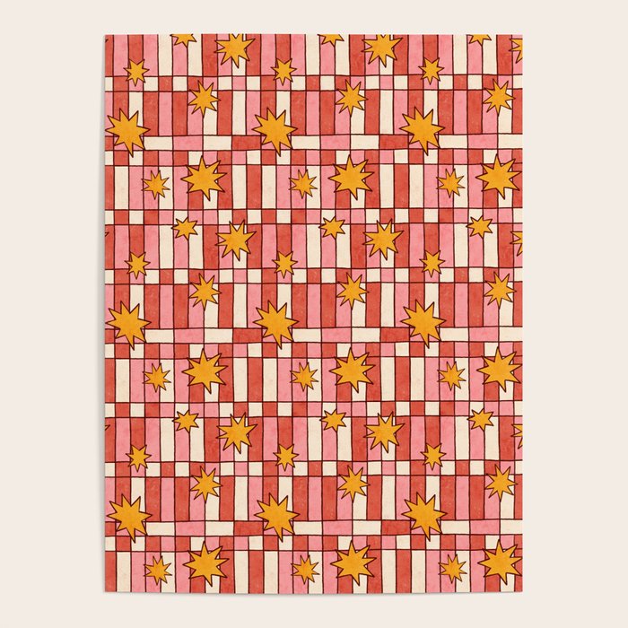 Retro Starry Plaid Poster Gallery Image 4