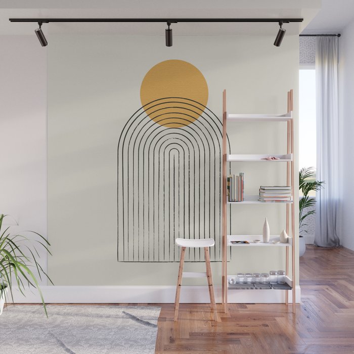 Gold Sun rainbow mountain Wall Mural Gallery Image 1