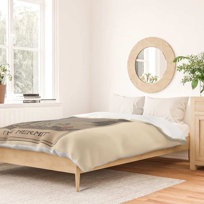 The Hermit - Raccoons Tarot Duvet Cover Gallery Image 2