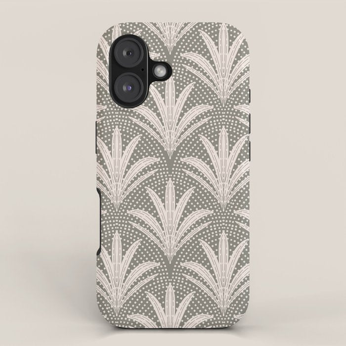 Boho Rustic Palm Radiance Muted Grey iPhone Case Gallery Image 1