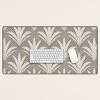 Boho Rustic Palm Radiance Muted Grey Desk Mat Gallery Image 1