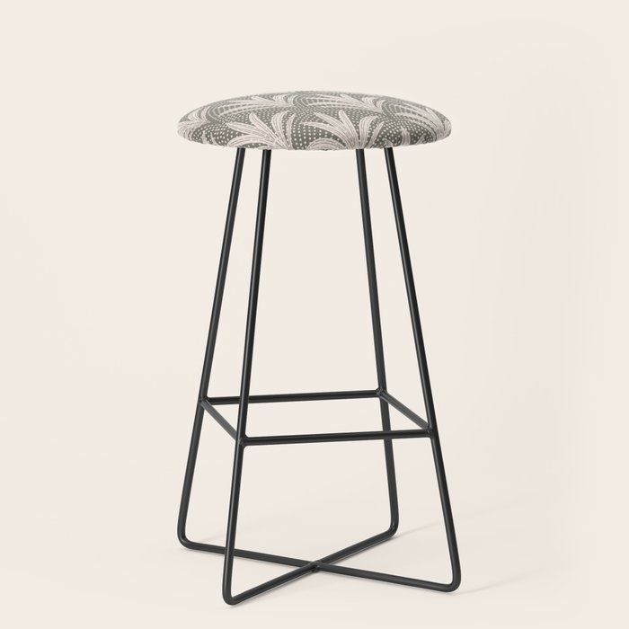 Boho Rustic Palm Radiance Muted Grey Stool Gallery Image 1