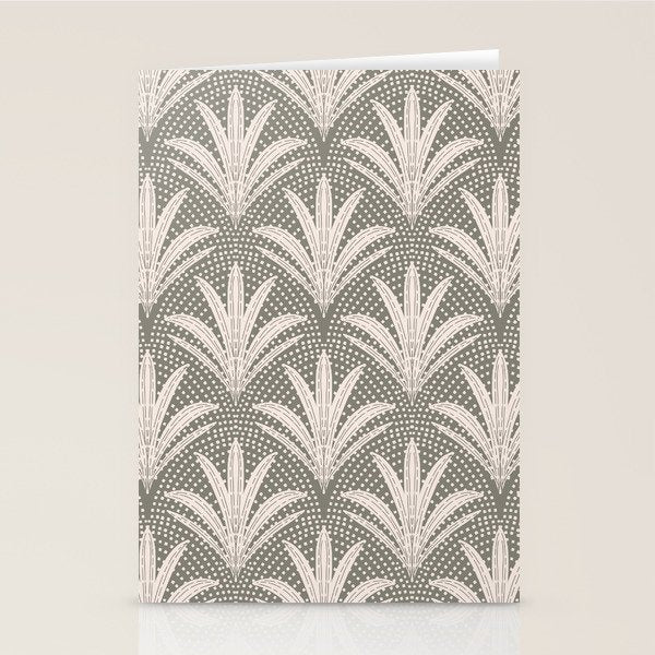 Boho Rustic Palm Radiance Muted Grey Stationery Card Gallery Image 1