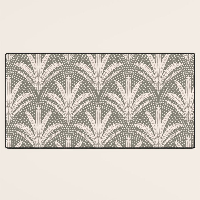 Boho Rustic Palm Radiance Muted Grey Desk Mat Gallery Image 3