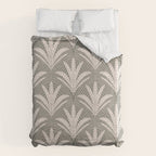 Boho Rustic Palm Radiance Muted Grey Duvet Cover Gallery Image 6