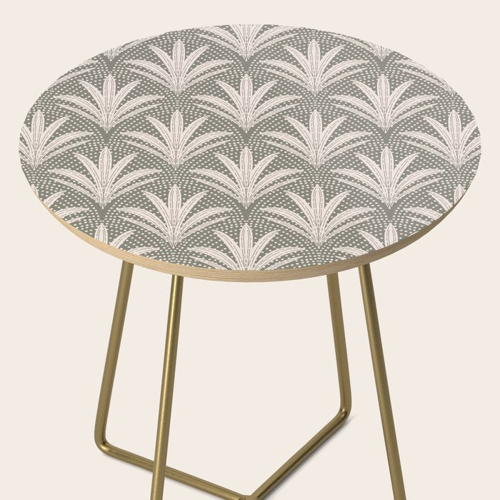 Boho Rustic Palm Radiance Muted Grey Side Table Gallery Image 2