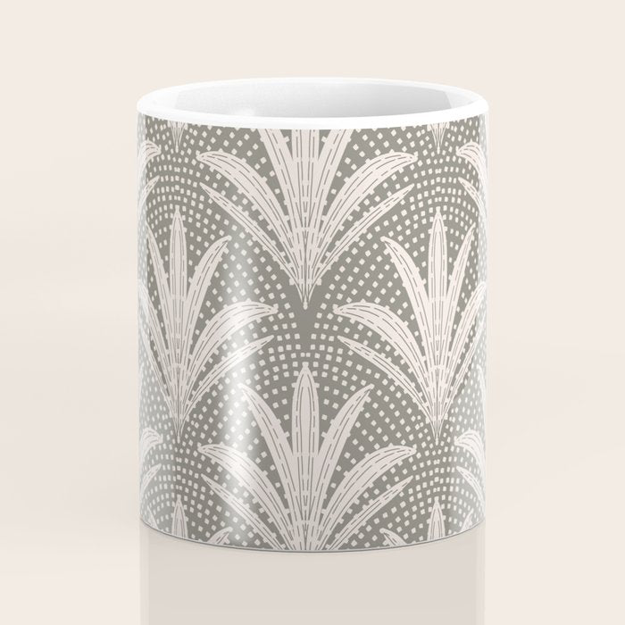 Boho Rustic Palm Radiance Muted Grey Coffee Mug Gallery Image 4