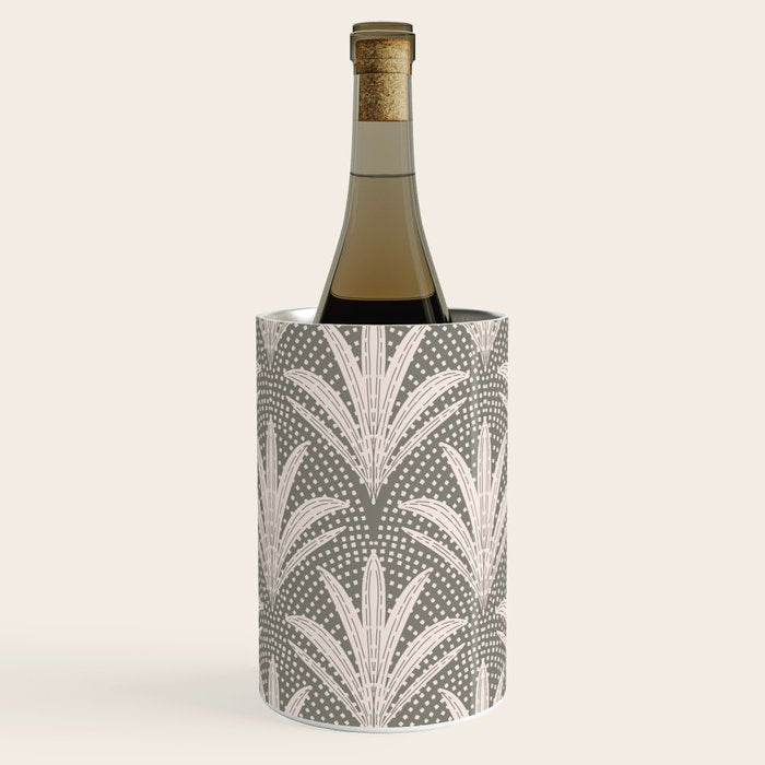 Boho Rustic Palm Radiance Muted Grey Wine Chiller Gallery Image 1