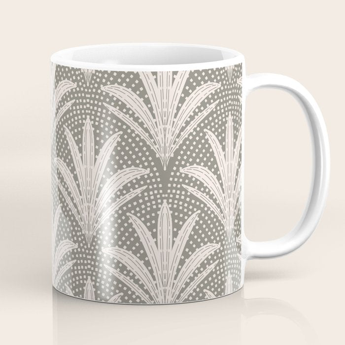 Boho Rustic Palm Radiance Muted Grey Coffee Mug Gallery Image 1