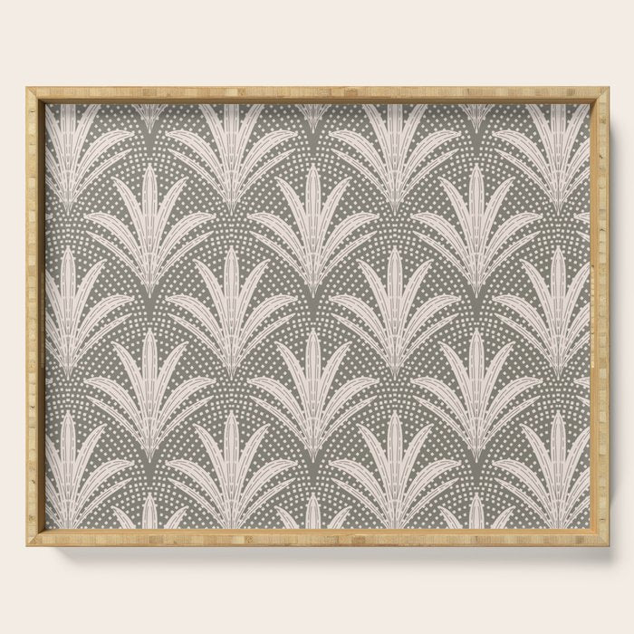 Boho Rustic Palm Radiance Muted Grey Serving Tray Gallery Image 1