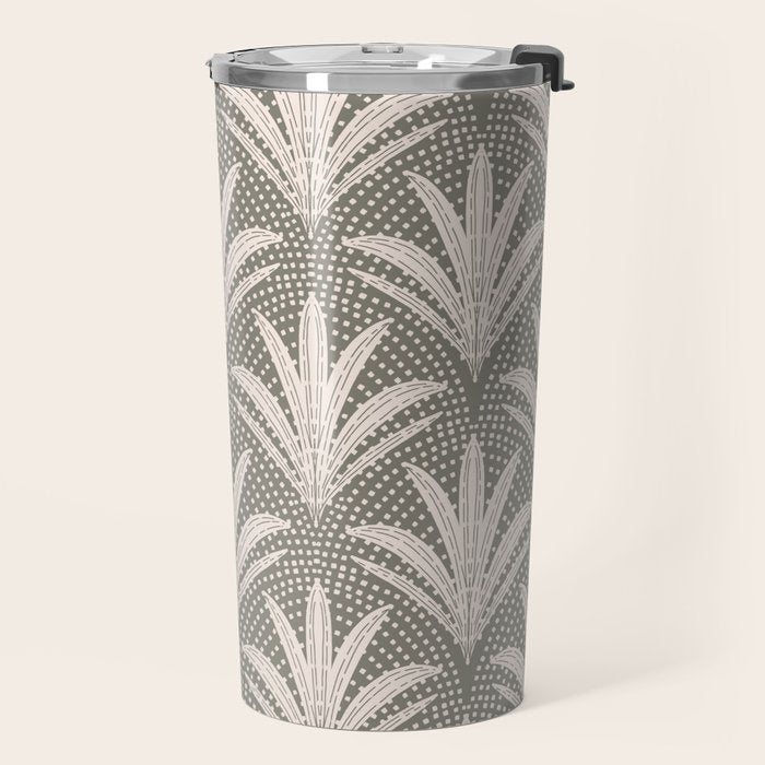 Boho Rustic Palm Radiance Muted Grey Travel Mug Gallery Image 2