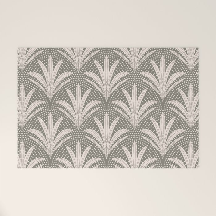 Boho Rustic Palm Radiance Muted Grey Welcome Mat Gallery Image 1