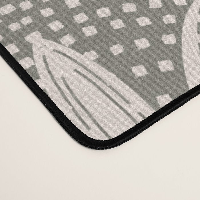 Boho Rustic Palm Radiance Muted Grey Desk Mat Gallery Image 4