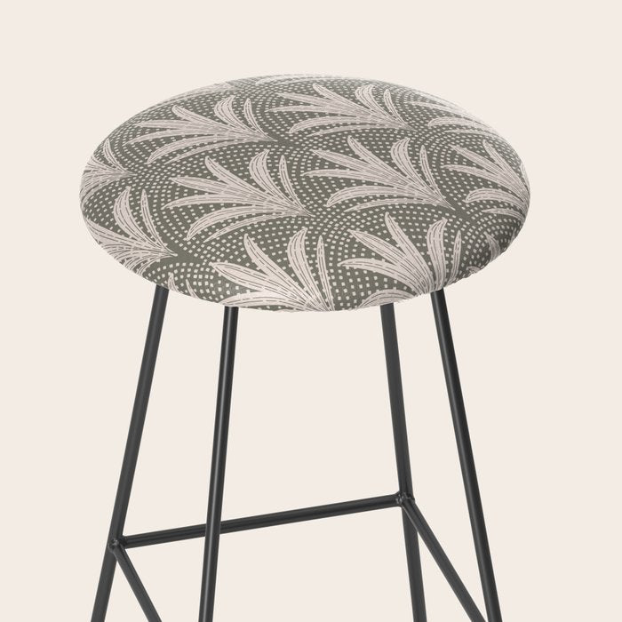 Boho Rustic Palm Radiance Muted Grey Stool Gallery Image 2