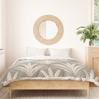 Boho Rustic Palm Radiance Muted Grey Duvet Cover Gallery Image 3