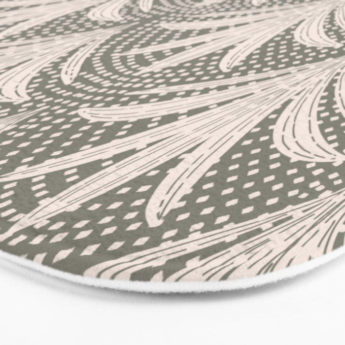Boho Rustic Palm Radiance Muted Grey Bath Mat Gallery Image 3