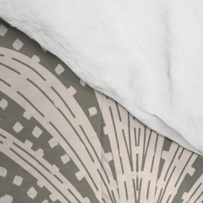 Boho Rustic Palm Radiance Muted Grey Comforter Gallery Image 4