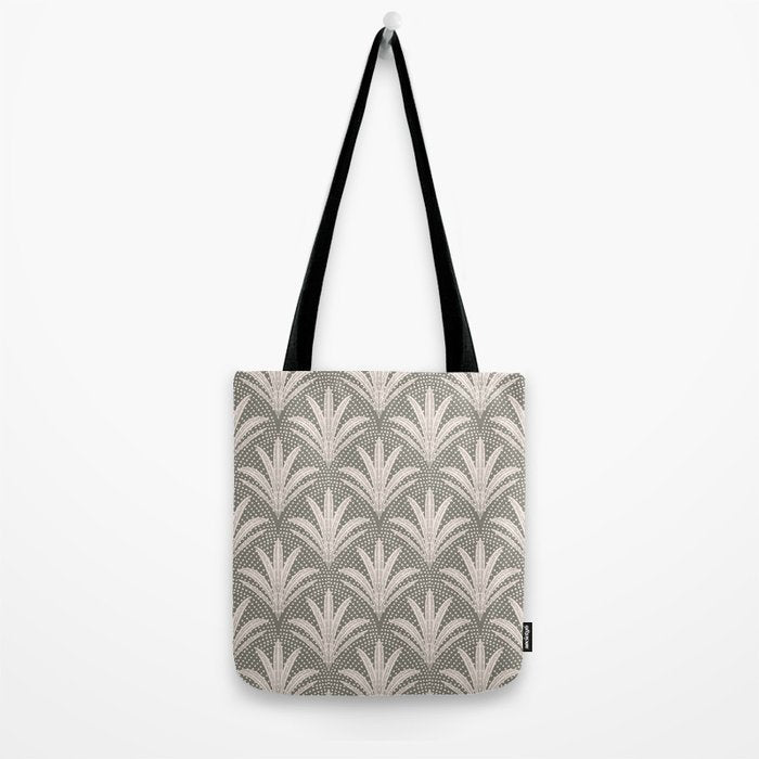 Boho Rustic Palm Radiance Muted Grey Tote Bag Gallery Image 2