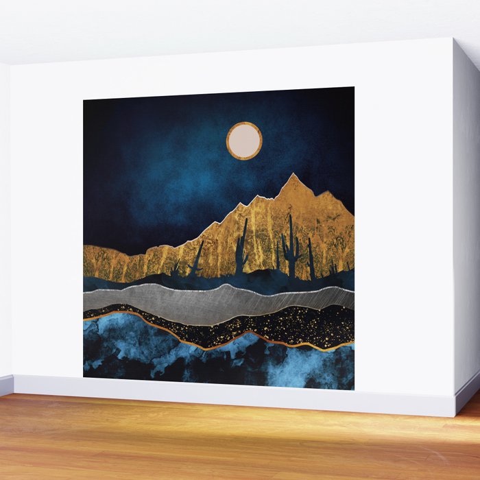 Midnight Desert Moon Wall Mural Gallery Image 2