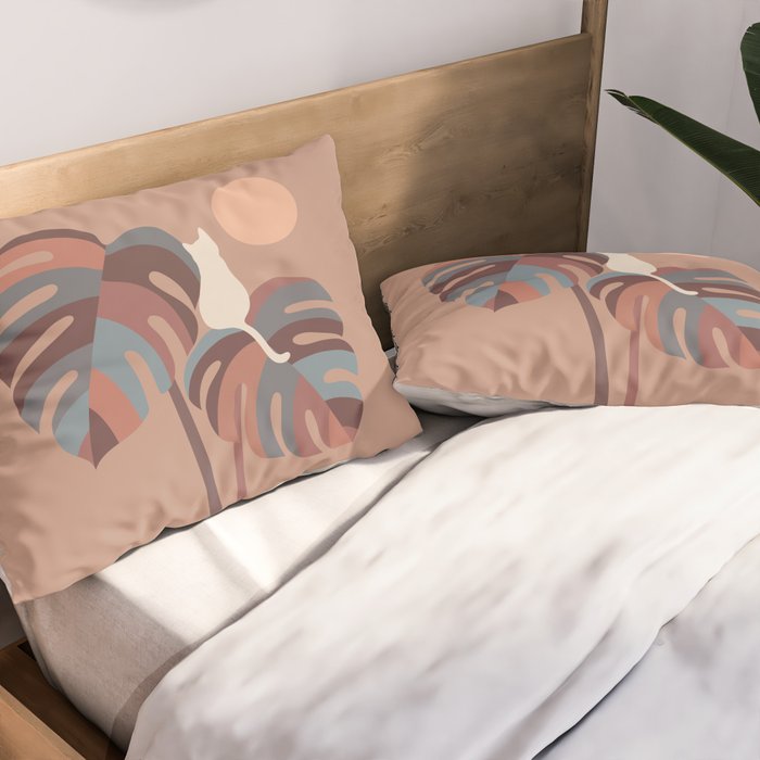 Cat and Plant 41 Pillow Sham Gallery Image 2