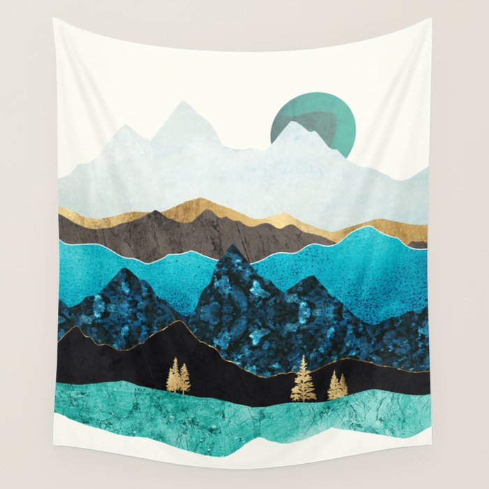 Teal Afternoon Wall Tapestry Gallery Image 4