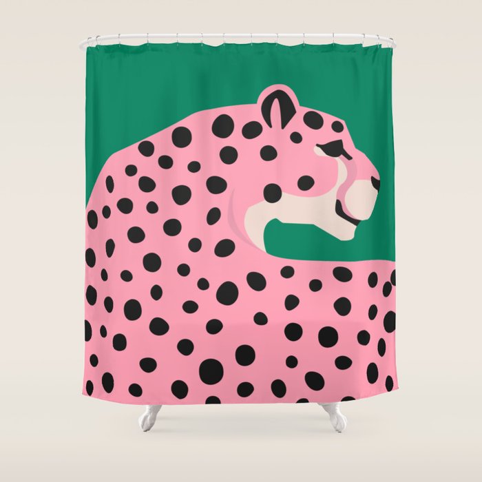 The Stare 3: Pink Cheetah Edition Shower Curtain Gallery Image 1